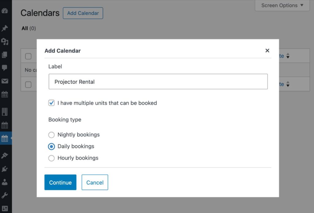 Hinzufügen eines Buchungskalenders in WordPress